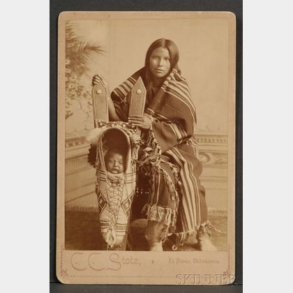 Cabinet Card of a Southern Plains Woman and Child