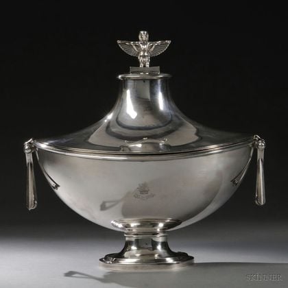 Ball, Black & Co. Egyptian Revival Sterling Silver Covered Tureen