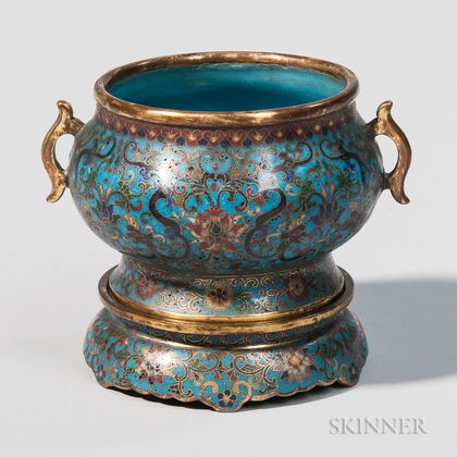 Cloisonne Censer and Stand
