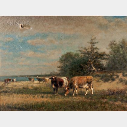 James McDougal Hart (American, 1828-1901) Cows in a Landscape