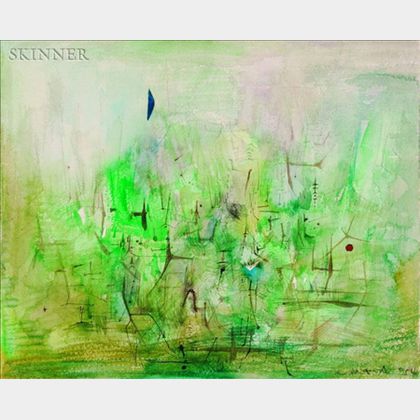Zao Wou-Ki (French/Chinese, b. 1921) Abstract in Green