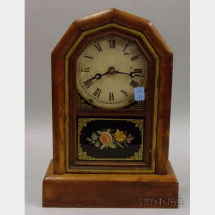 Mantel Clock with Eglomise Panel