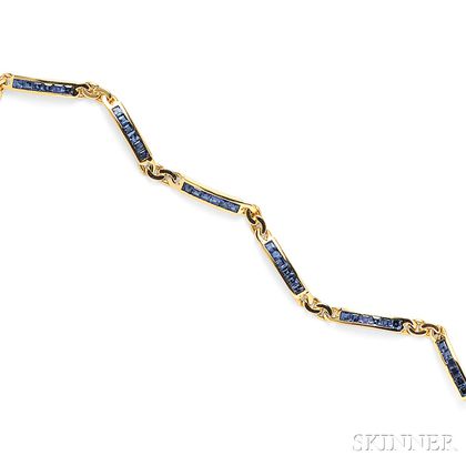 18kt Gold and Sapphire Bracelet, Bulgari