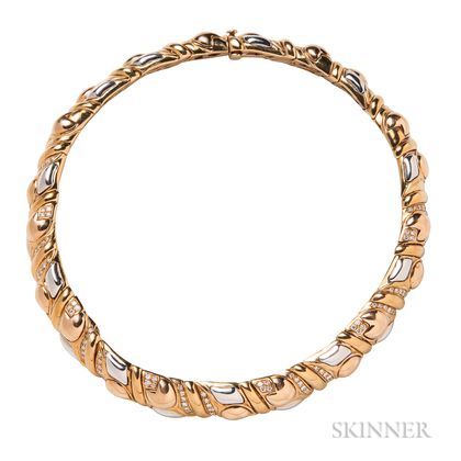 18kt Bicolor Gold and Diamond Necklace