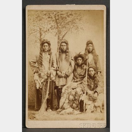 Cabinet Card of Five Shoshone Men