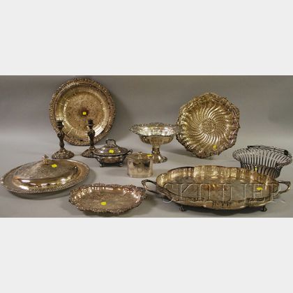 Approximately Eleven Pieces of Silver-Plated Tableware