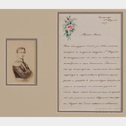 Three Items Related to Grand Duke Nicholas Alexandrovich (1843-1865)