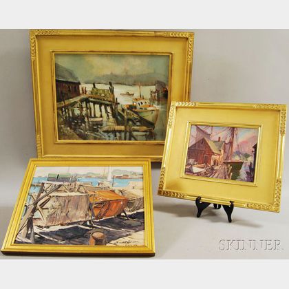 Three Harbor View Paintings: Stuart Grandy (American, 20th/21st Century),Gloucester Bay