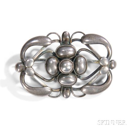 Sold at auction Georg Jensen Floral Brooch Auction Number 2830B Lot ...