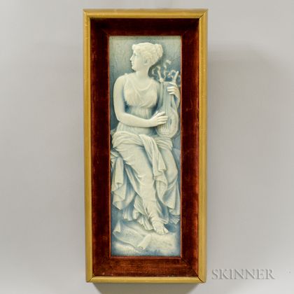 Beaver Falls Art Tile Co. Classical Woman Playing the Lute Tile 