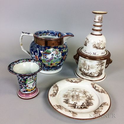 Five Lustre Ceramic Items