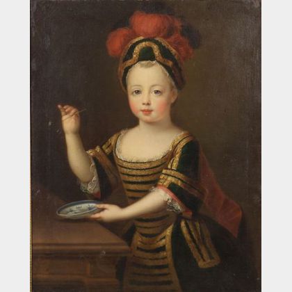 Attributed to Pierre Gobert (French, 1662-1744) Portrait of a Child Purported to be the Prince de Loraine