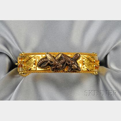 15kt Gold and Shakudo Bracelet