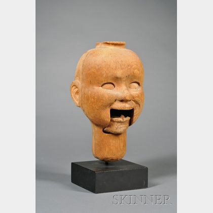 Carved Wooden Ventriloquist's Dummy Head
