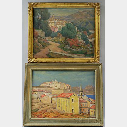 George Herbert Macrum (American, 1878-1970) Two Paintings: Calvi, Corsica