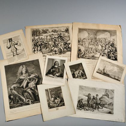 Dutch Engravings, Approximately Fifty-five Broadsides and Prints, 17th and 18th Century.