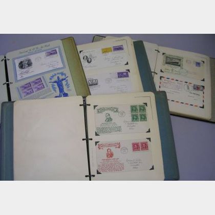 Four Albums of Postage Stationary, WWII Mail, First Day Covers, Postal Cards, and Miscellaneous Postage. 