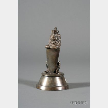 Victorian Silver Plated Lion-form Inkwell