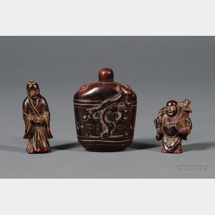Three Asian Horn Carvings