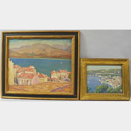 George Herbert Macrum (American, 1878-1970) Two Paintings: Bay of Calvi, Corsica