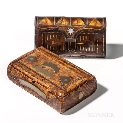 Two Inlaid Tobacco Boxes