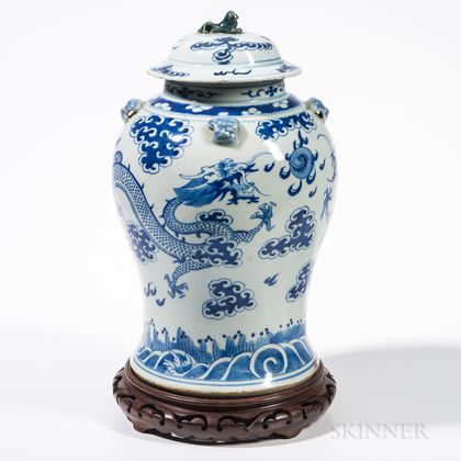 Blue and White Dragon Jar and Cover