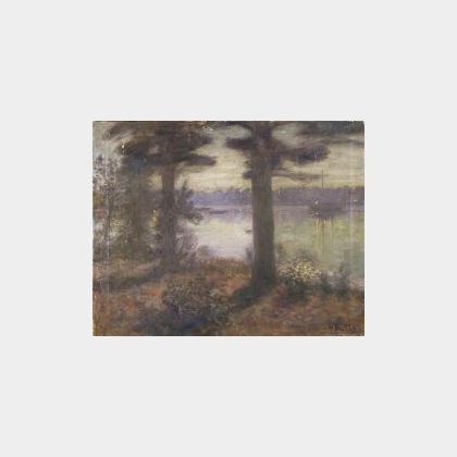 Harold Harrington Betts (American, b. 1881) Nocturne, A Lake George View