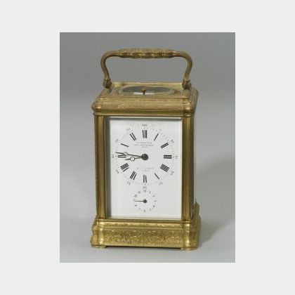 French Bronze Quarter Striking Repeating Carriage Clock
