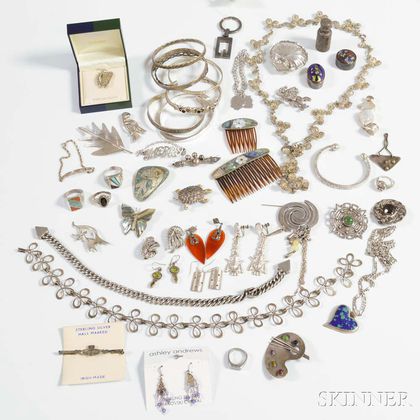 Group of Sterling Silver Jewelry and Accessories