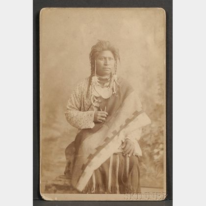 Cabinet Card of a Male Shoshone Indian