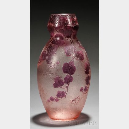 Large Legras Cameo Glass Vase