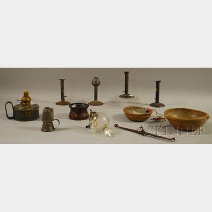 Group of 19th Century Domestic and Lighting Articles