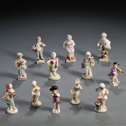 Twelve German Porcelain Figures