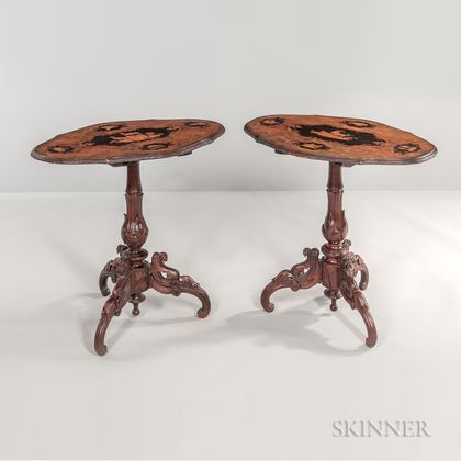 Pair of Inlaid Tilt-top Tables