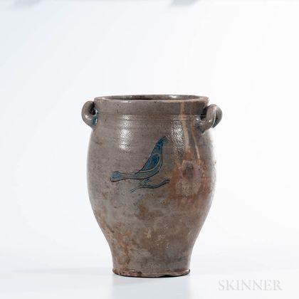 Early Bird-incised Cobalt-decorated Jar