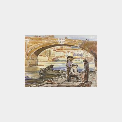 Donald Blagge Barton (American, 1903-1990) Ponte Vecchio, Florence