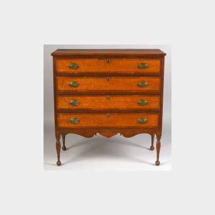 Federal Cherry and Bird&#39;s-eye Maple Inlaid Chest of Drawers