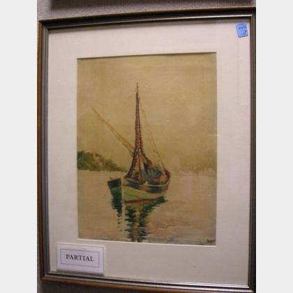 Two Framed Watercolors of Sailboats