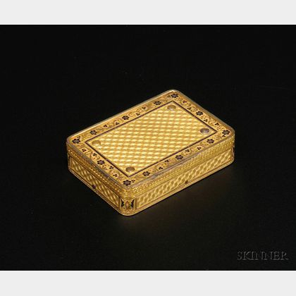 Rare 18kt Gold Sur-Plateau Musical Snuff Box