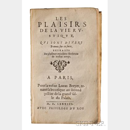 Rapin, Nicolas (1539-1608) Les Plaisirs du Gentilhomme Champestre; Les Plaisirs de la Vie Rustique; Claude Binets (fl. circa 1580) Les 