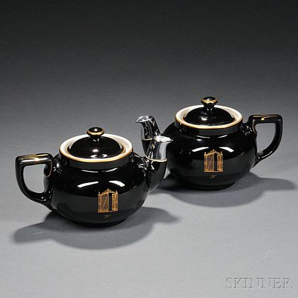Pair of "21 Club" Teapots