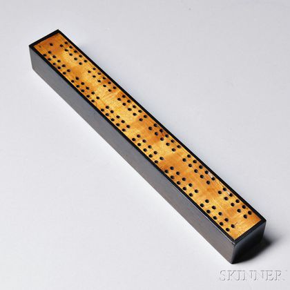 Rosewood and Fruitwood Cribbage Board