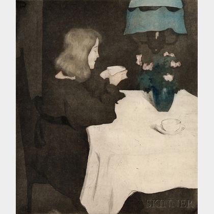 Alfredo Müller (Italian, 1869-1940) La tasse de thé