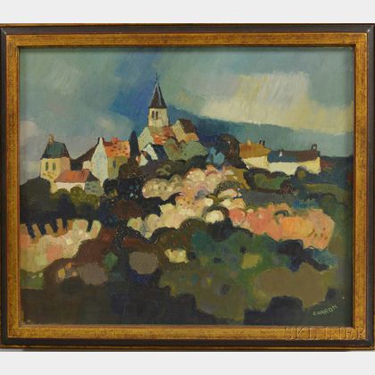 Guy Charon (French, b. 1927) Hillside Landscape