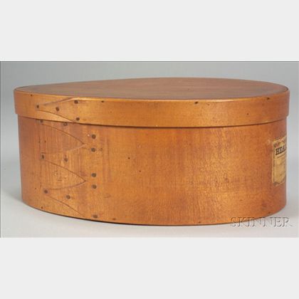 Shaker Large Covered Oval Box with Label
