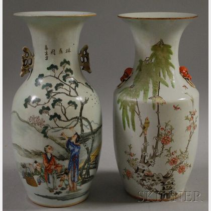 Two Chinese Decorated Porcelain Vases