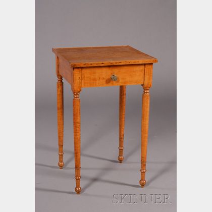 Federal Maple Turned-leg One-Drawer Stand