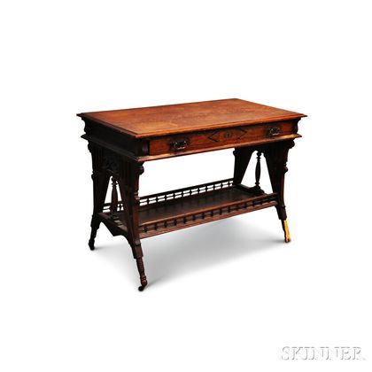 Renaissance Revival Oak Desk