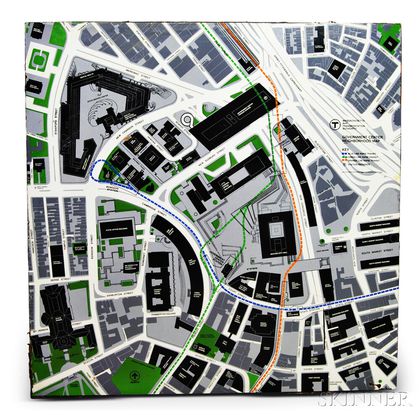 MBTA Enameled Government Center Neighborhood Map