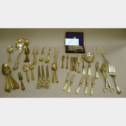 Large Group of Sterling Silver and Silver Plated Flatware and Hollowware